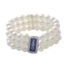 As pulseiras de link ajustam as camadas de letras gregas de pérolas de mulheres zpb club zeta phi sorority jóias para mulheres