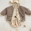 Mounds Toddler Baby Girl Cotton Vêtements Plaid d'hiver Veste Vneck Boy Boy pour nourrissons