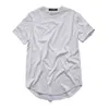 T-shirty męskie ZSIIBO TX135-C MENS T SHIRT Wydłużona okrągła t-shirt Zakrzywiony rąbek długa linia Tops Hip Hop Urban Blank Tees Ubrania Streetwearl2403