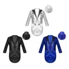 Set di abbigliamento per bambini ragazzi a manica lunga paillettes coat blazer con cappello jazz danza performance outfit carnival circus magic show costume da cosplay