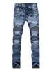 Мужчины повседневные байкерские джинсы растягиваются твердые обычные мужские уличные брюки Винтажные молодежные брюки большого размера 240417