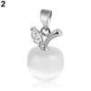 Colliers Fille Forme de pomme fausse opale Cubic Zirconia Silver plaqué PENDANT POUR COLLER / CLAVILE PRENDANT BLANC / PINK SEULEMENT PAS DE SHATRE !!!