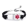 Charm armband charm armband ny lyxdesigner rostfritt stål kvinnor medicinsk id kedja läder armband jul armband juvel dh7ib