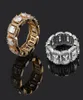 Роскошные дизайнерские ювелирные изделия мужчин кольца Bling Diamond Warders Hip Hop Jewlery Iced Out Love Ring Gold Silver Fashion New Anillo PA2170650