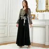 Vêtements ethniques Automne Velvet d'hiver Robe musulmane pour femmes Abaya Per perle partout marocie abayas arabe long robe épais vestidos 2024