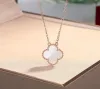 Clover Vanclef ketting Vrouw 18K Rose Gold hanger vrouwelijke lichte luxe premium agaat S999 Sterling Sier vierbladige ketting U2FC#