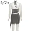 Casual Dresses Sylcue Summer Silver Retro Matt Mature Sexig vacker mild kvinnors korta höfthalterklänning