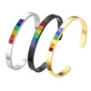 Bangle Bangle 6mm Rainbow Color Cuff Armband för män Kvinnor smycken rostfritt stål lesbisk gay stolt metall armband rosa hbt rand dhew6