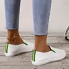 Casual Shoes Spring Summer Women's Flat White Pu Leather Slip On Woman Bekväm mjuk enda loafers för kvinnor