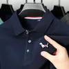 Broid de luxe Mentide Polo Polo Printemps Spring Summer Imprimé à manches longues Split Hem T-shirt coréen Fit Fit Menswear 240419