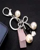 Mooie Crystal Bowknot Keychain Key Ring Charm Purse Tas Paar cadeau4982921