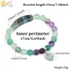 Strands CSJA Reiki Fluorite Crystal Bracelet Natural Stone 8mm Beads Bangle Heart Charm Lucky Stretchy Mala Bangles Healing Jewelry H176