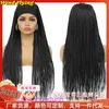 Wigs de mode de gros Cheveux pour femmes Wig Ice Silk avec trois tresses perruque chimique Couverture de tête de fibre sale nouvelle perruque