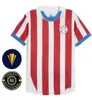 2024 2025 Jersey de futebol do paraguai Copa America Maillots De Foot Red White Away Auxil