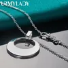 Pendants URMYLADY 925 Sterling Silver Hollow Round 16-30 Inch Pendant Necklace For Women Wedding Engagement Gift Jewelry