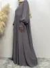 Ethnische kleding Moslim Abaya -jurk Dubai Marokkaanse Kaftan Chiffon Women jurken voor prom Turkije zwart lang versluierd met gevoerde Ramadan