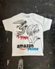 Herren T-Shirts Y2K Top High Street Trend Alphabet Animierter Druck T-Shirt Männer 2024 Goth Harajuku Paar Mode lässig übergroße Sweatshirt