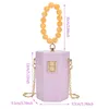 Shoulder Bags Fashion Mini Acrylic Bucket Women Candy Color Handbag Casual Solid Single Beaded Handle Crossbody Bag