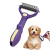 Combs Pet Dematting pente gato de desmatamento da ferramenta de pincel de dessedidamento duplos de nó de pente de pente de cão e gato de pente