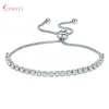 Bracelets de liaison Brand Trendy Femmes 925 Siltling Silver Korean Trend Cumbic Zirconia Réglable Pulsera Mujer bijoux