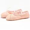 Dance Shoes USHINE Leather/Cloth Indoor Exercising Pink Yoga Practice Slippers Gym Children Canvas Ballet Girls Woman Kids