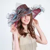 Berets 2024 Stylowy kapelusz słoneczny dla kobiet z szerokim brzegi letnim lub używany jako fascynatorowe czapki klipu