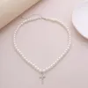 Collane imitazione perle per perle Collana girocollo in perline per donne da sposa adorabili perle bianche a catena in cristallo crastrello collane a sospensione