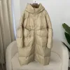 Oftbuy 2024 vrouwen 90% witte eend omlaag jasje losse oversized lange puffer jas herfst winter warme outdarnen vrouwelijke parka's