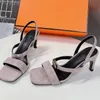 square toe women high heel sandals runway designer top quality genuine leather ankle buckle strap metal button decor summer female party dress sandals