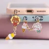 Cell Phone Anti-Dust Gadgets Kawai Dessert Bear Rabbit Dust Plug Charm Cute Charge Port Plug For iPhone Anti Dust Cap Type C Dust Protection Stopper Y240423