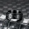 Bands Angst Zappel Spinner Ringe für Männer Buddhismus Mantra Edelstahl drehbarer rotierbarer Ring für Frauen coole Punk Party Schmuck