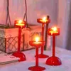 Kerzenhalter 1PC Weihnachten Retro Red Candlestick Hochzeitsfeierglashalter (klein)