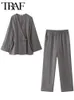 Traf Pajama Style Sets 2 sztuki 2024 moda kimono top damski garnitur dwuczęściowy strój dla kobiet 240407