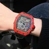 Cassie Wrist Richamill Chronograph Watch RMS50-03 Super Mechanical Fashion Advanced Sense Wine Bucket Male Red Devil Men's Waterproof Designer Fantastisk hög kvalitet