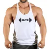 Men's Tank Tops Weightlifting Print Clothing Bodybuilding Cotton Gym Men Sleeveless Undershirt Fitness Stringer Muscle Workout Vest