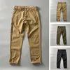 Men's Pants Men Cotton Retro-inspired Cargo Trousers With Multiple Pockets Slim Fit Design Wear-resistant Fabric For Outdoor