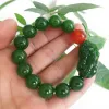STRANDS Echte natuurlijke groene jade armband Heren Jades Stone kralen Elastische kralen Jasper armbanden voor vrouwen Fijne sieraden Pi Xiu Bangles