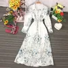 Basic Casual Dresses Ly Varey Lin Spring Women Long Sleeve Single Breasted A-Line Dress Print Blouses Maxi Dres Chic Streetwear Robe 2 Otphf