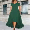 Vestidos de verano de tallas largas fluidas para fiestas para fiestas elegantes Vneck Hem Slim Fit Diseños Damas 240419