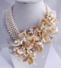 Choker Design Shell Beads Flower Necklace African Wedding Jewelry 19 "