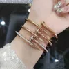 Luxury Designer Bracelets Online shop Titanium Steel Colorless Zircon Bracelet for Women Light Luxury Small and High end Accessories Instagram Trendy Simple and V