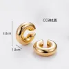 Ohrringe übergroße klobige runde Kreisclip an Ohrringen für Frauen vergoldete Edelstahl -Ohrmanschette hohle Rohr Dicke Ohrklammern Schmuck Schmuck
