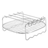 Double-deck Baking Tray Air Fryer Skewers Stainless Steel Holder Home Barbecue Replacement BBQ Rack grills bbq barbecue 240410