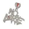 Nieuwe liefde geen hartzeer Cubaanse ketting microset zirkon trendy hiphop hanger