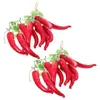 Decorative Flowers 2 Strings Simulation Red Long Pepper Farmhouse Decor Models Garland Fruit Vegetable Foam Adornment Child Home