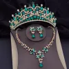 Necklaces Crystal Crown Necklace Earring Sets Luxury Bridal Jewelry Sets for Women Wedding Dress Prom Tiaras Bride Dubai Jewelry Sets