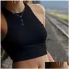 Женские танки Camis 2022 Summer Slim Slim Render Short Top Y Женщины без рукавов o