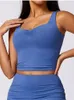 Actieve shirts dames yoga vest gym sport crop tops naadloze mouwloze platen mooie back push omhoog opgevulde shirt fitness looptank