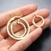 Boucles d'oreilles punk boucles d'oreilles rond punk pour femmes fashion cristal petit cercle gold cartoulage oreilles belles bijoux de fête de fête des bijoux e398