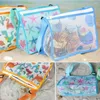 Förvaringspåsar Proteable Beach Mesh Bag Shell Collecing Printed dragkedja tredimensionella lätt att tvätta fällbara leksaker